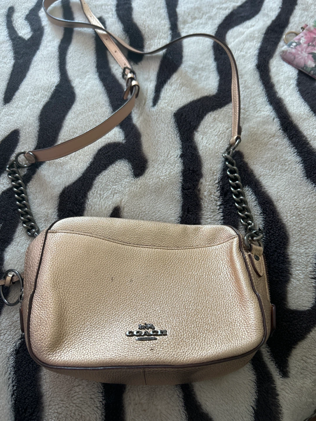 Coach Pebble Leather Crossbody Bag - Rose Gold