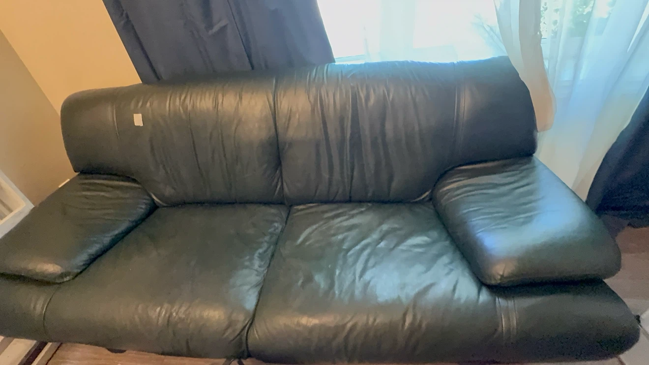 Green Leather Sofa - photo 2