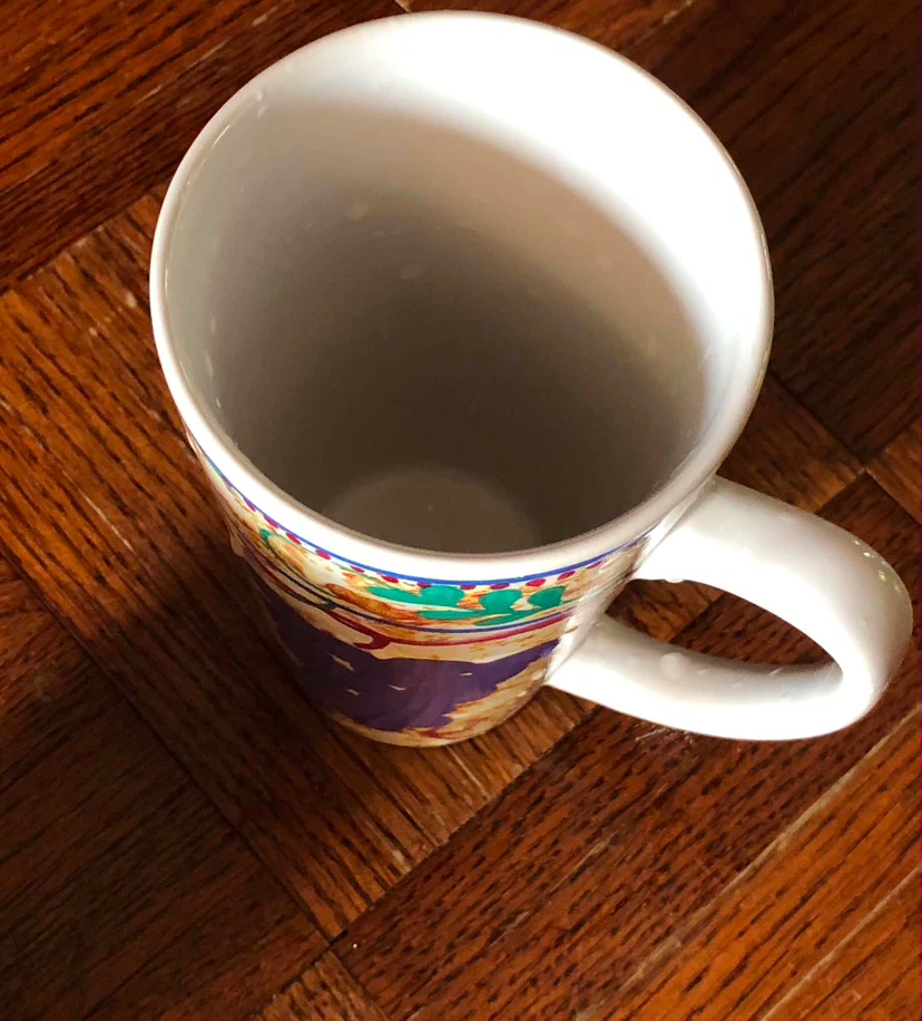 Tall Coffee Mug with Grapes and Coffee Design - photo 3