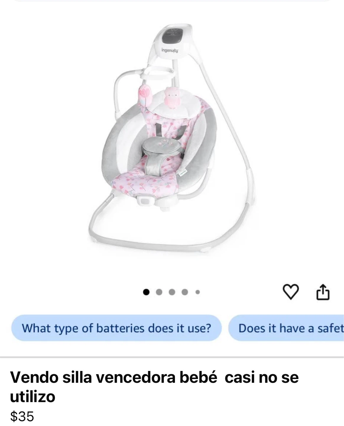 Vendo mecedora bebé y porta bebé $50por los dos no se utilizaron - photo 2