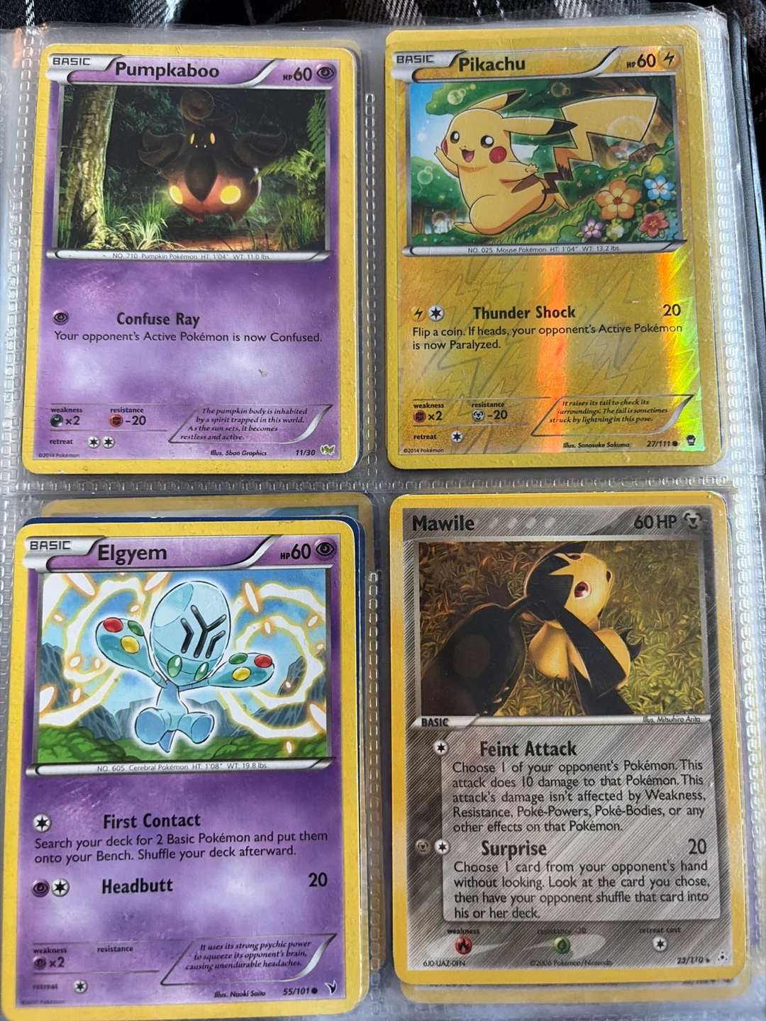 Pokemon Trading Cards - Pumpkaboo, Pikachu, Elgyem, Mawile