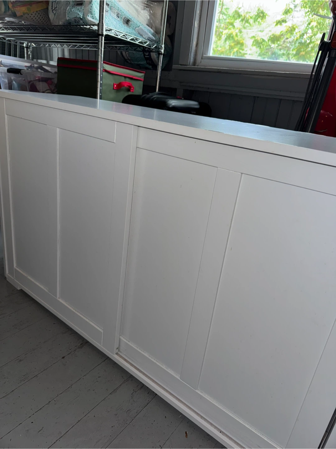 White Sliding Door Storage Cabinet / Coffee Bar - photo 2