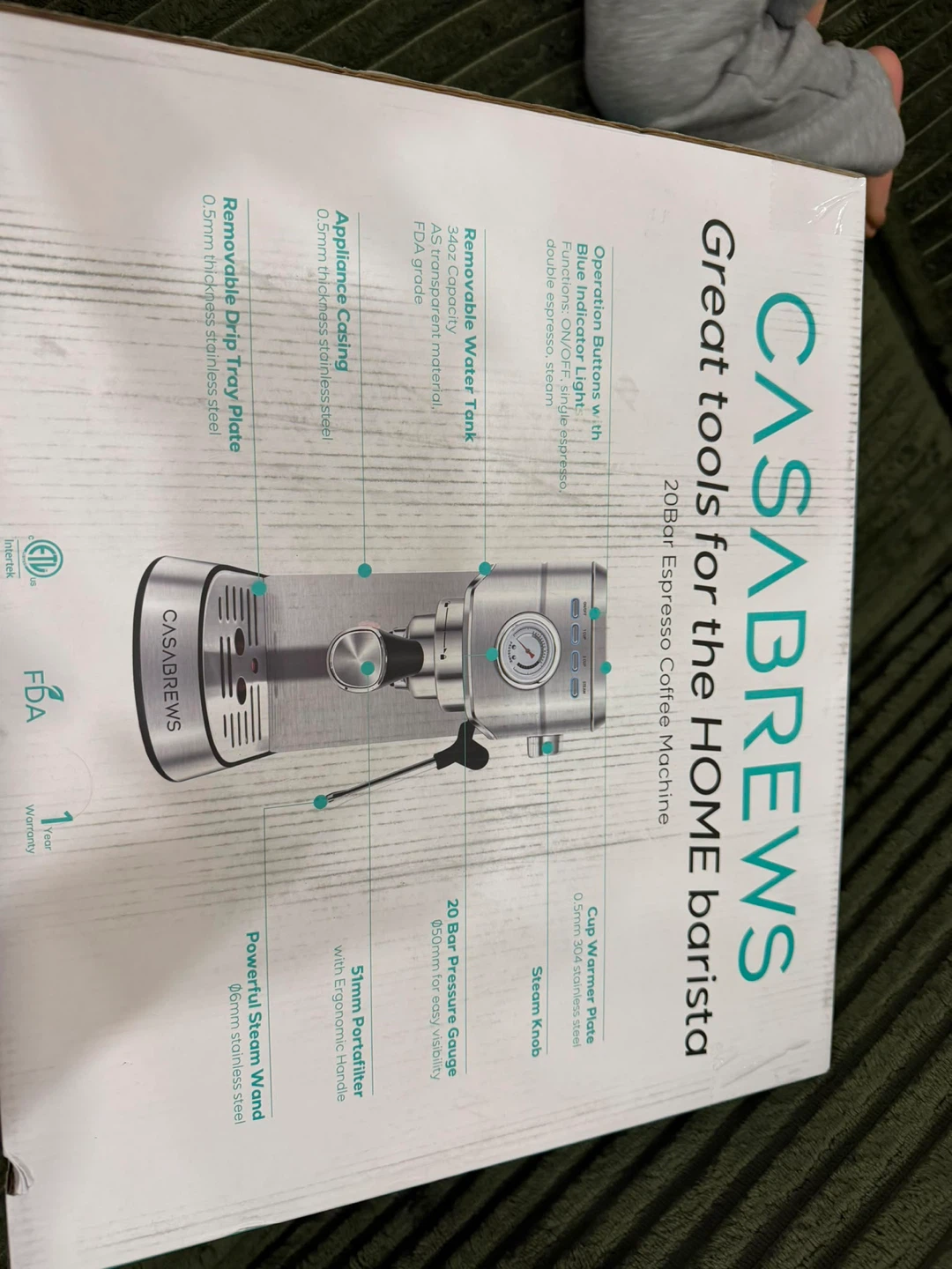 Casabrews 20 Bar Espresso Coffee Machine