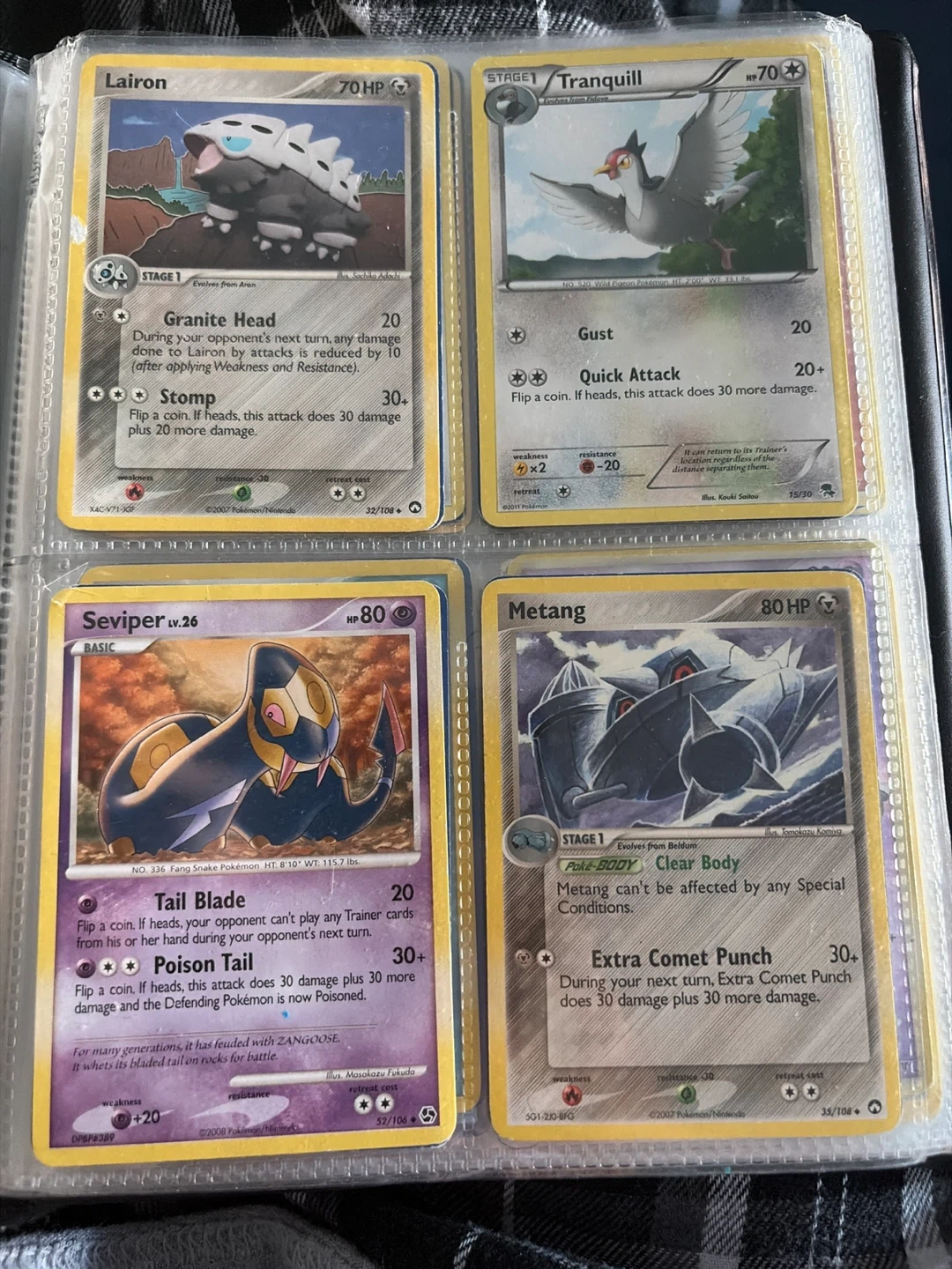 Pokémon Trading Card Lot - Lairon, Tranquill, Seviper, Metang
