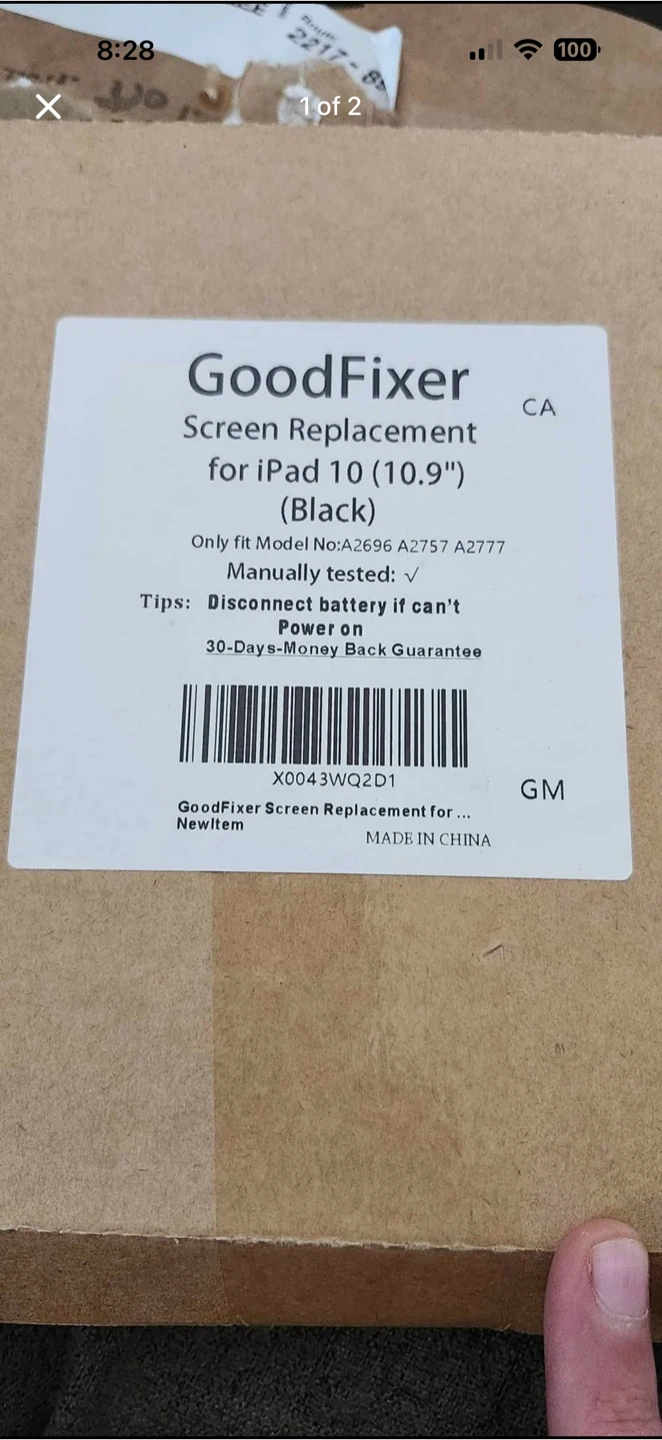 GoodFixer Screen Replacement for iPad 10 (10.9") Black