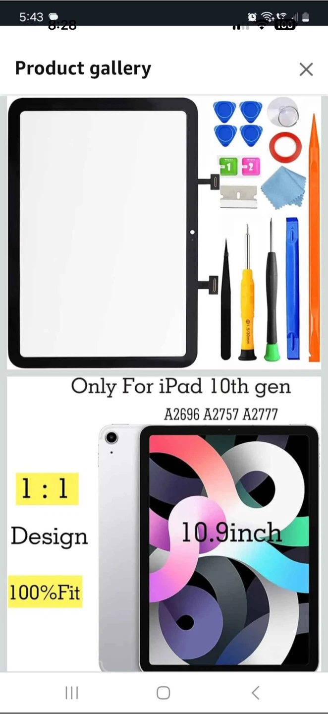 GoodFixer Screen Replacement for iPad 10 (10.9") Black - photo 2