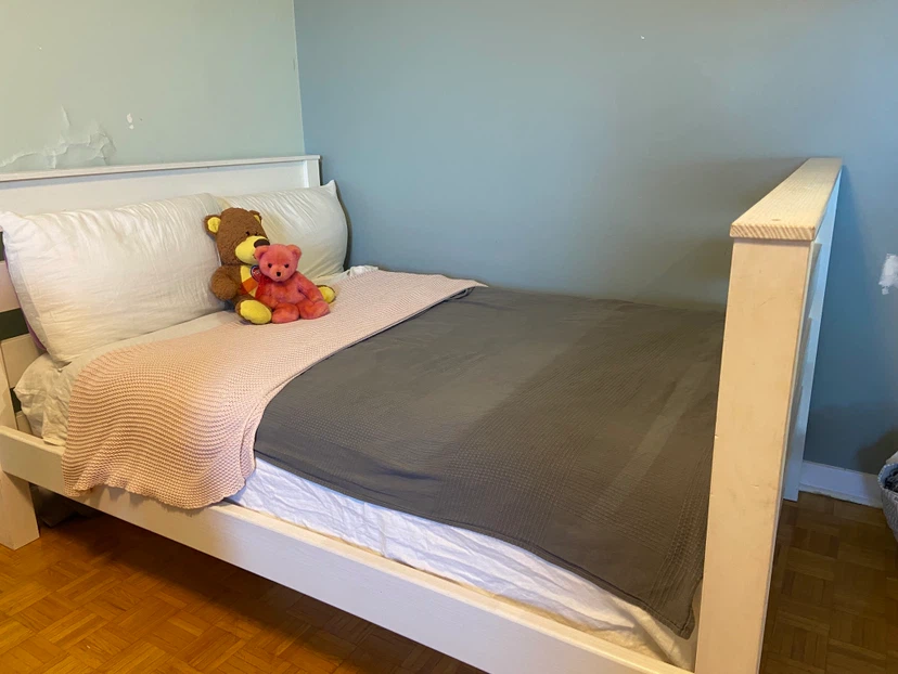 White Wooden Bed Frame