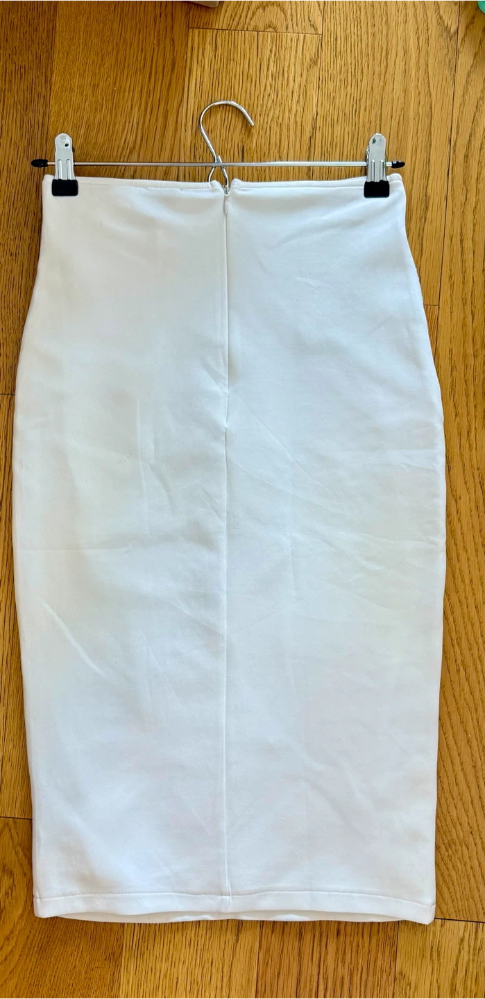 TOBI White Sequin Geometric Pencil Skirt - photo 2