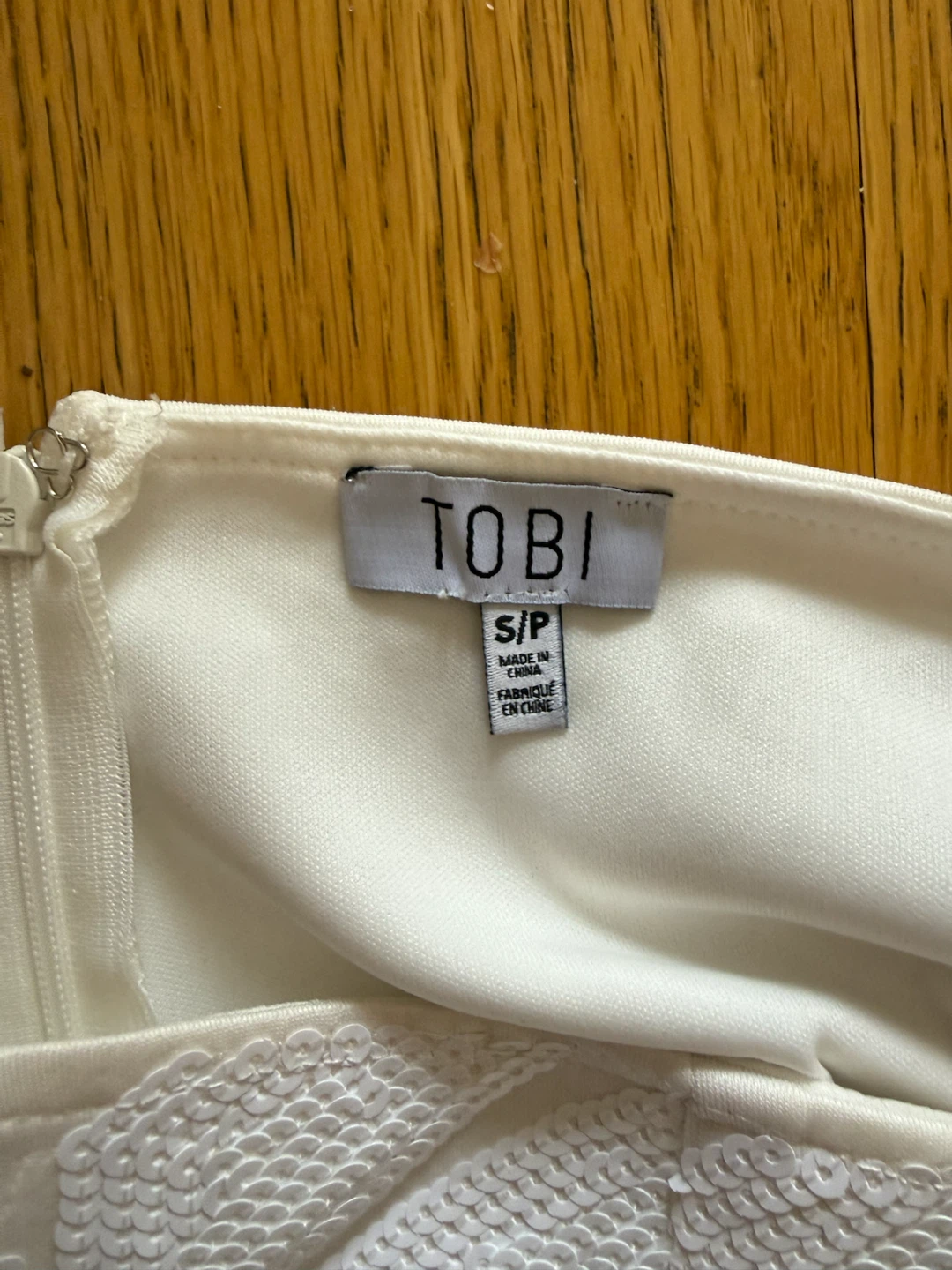 TOBI White Sequin Geometric Pencil Skirt - photo 3