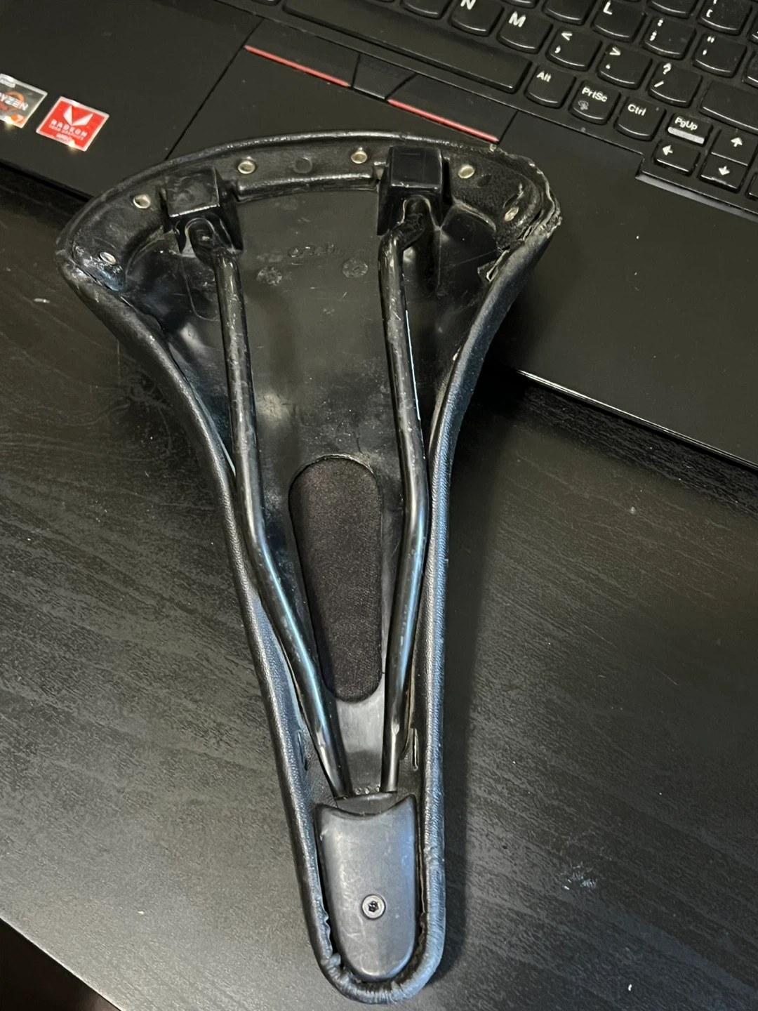 Brooks-type Riveted leather bike saddle seat - photo 2