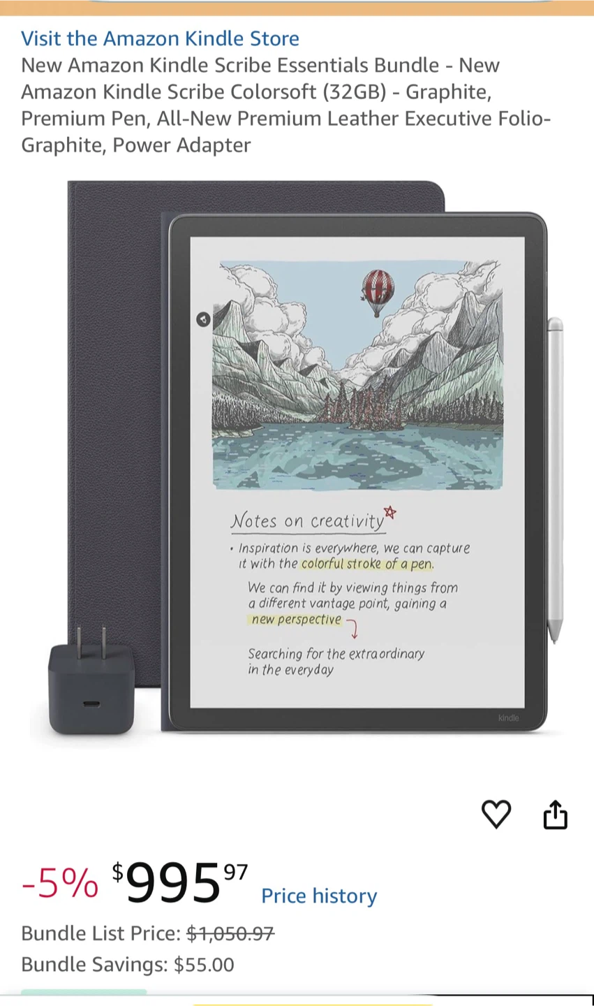 BRAND NEW!!! Amazon Kindle Scribe Essentials Bundle (Graphite)