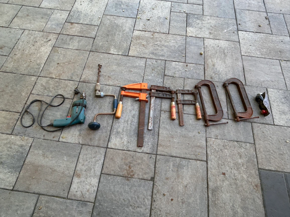 Assorted Woodworking Clamps and Drills