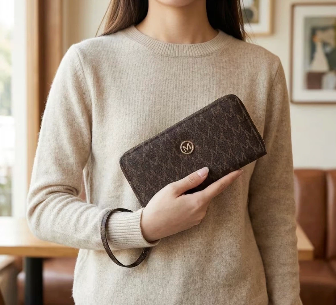 Monogram Zip-Around Wallet with Wrist Strap - photo 2