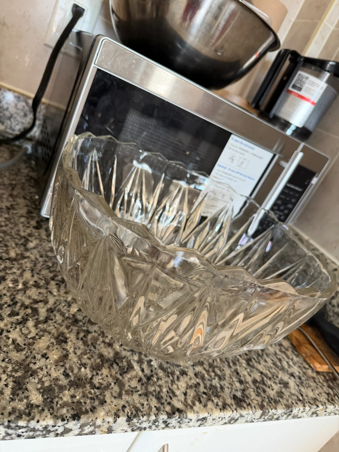 Large Clear Glass fruits Bowl - photo 4