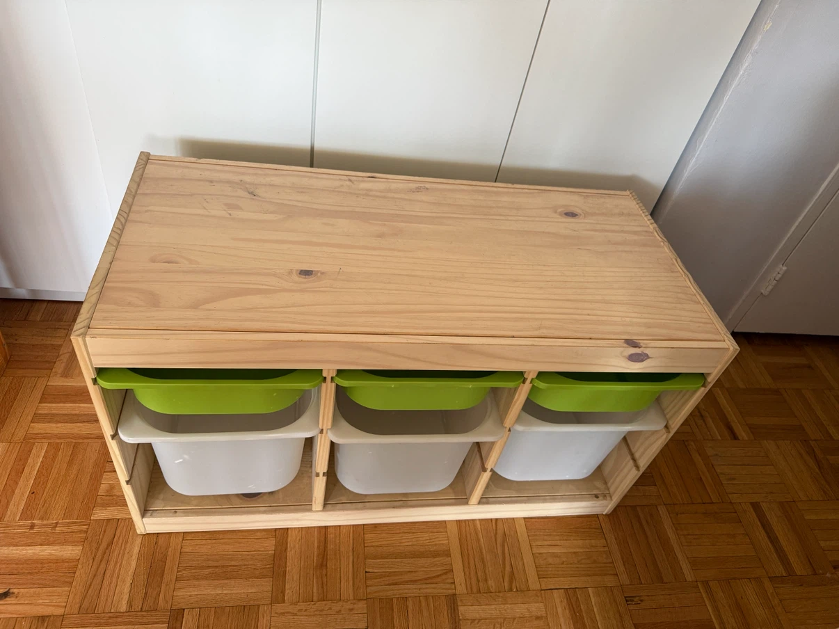IKEA TROFAST Tall Solid Pine Storage Unit – Bins Optional
