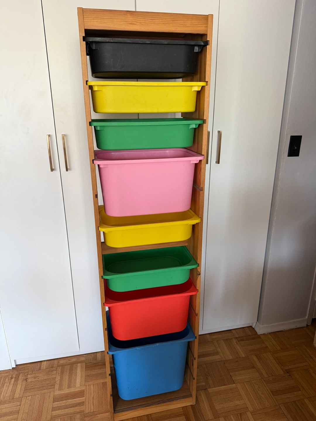 IKEA TROFAST Tall Solid Pine Storage Unit – Bins Optional