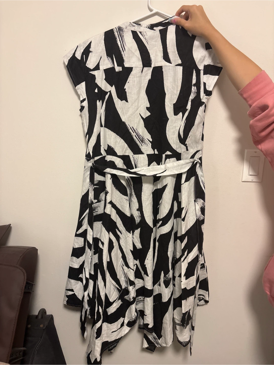 DKNY Pure Black & White Abstract Print Dress - Size S - photo 2