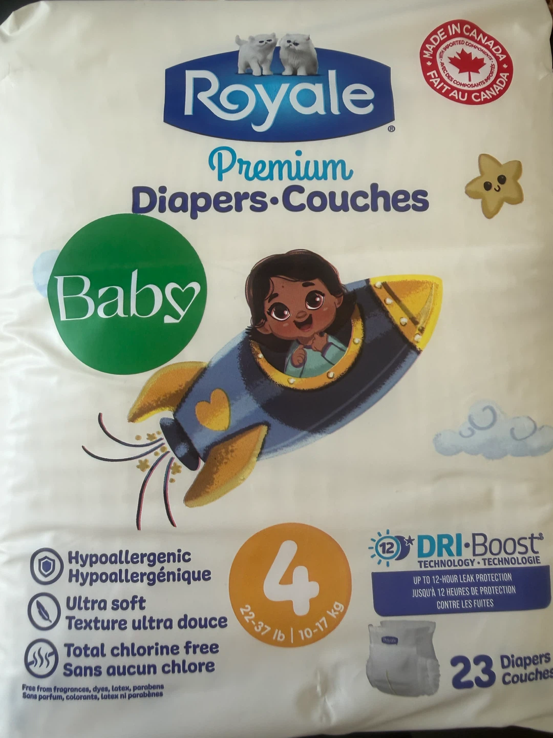 Royale Premium Baby Diapers Size 4 - 23 Count