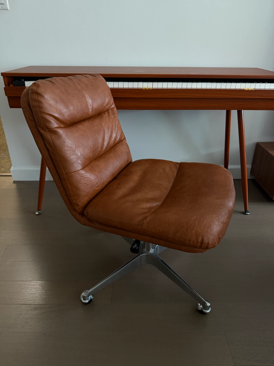 Brown Faux Leather Office Chair