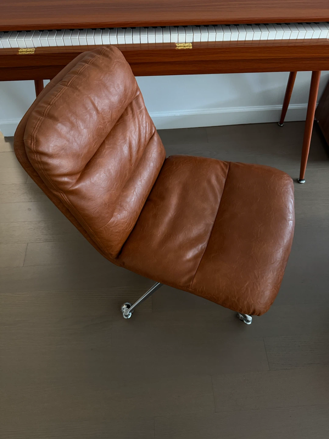 Brown Faux Leather Office Chair - photo 2