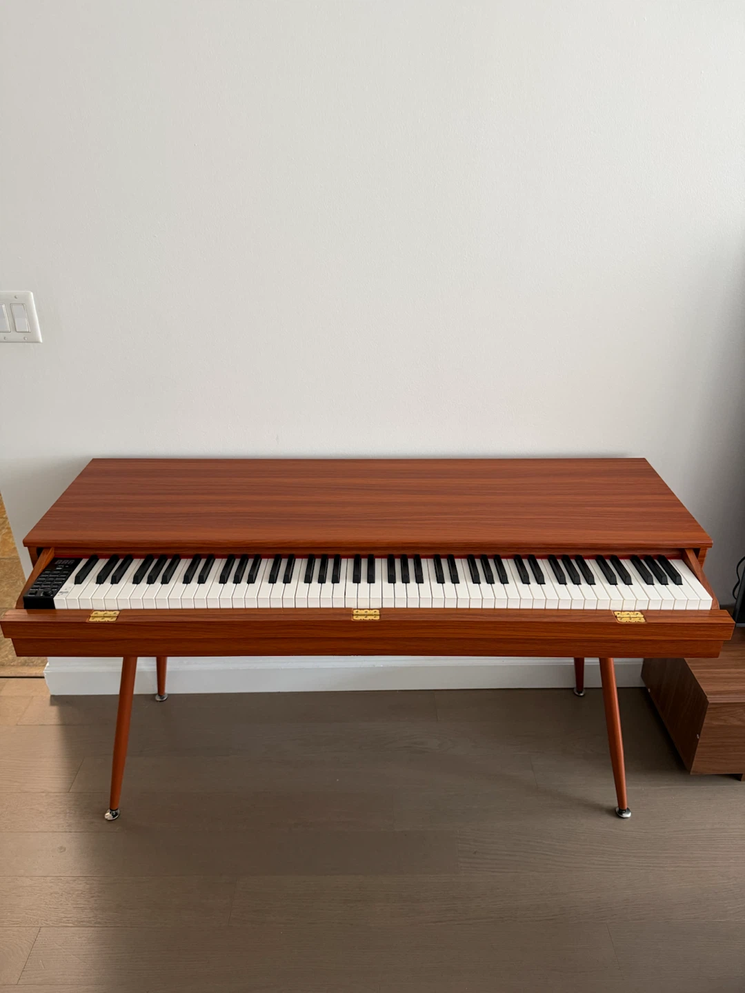 Wooden Desk with Keyboard Storage