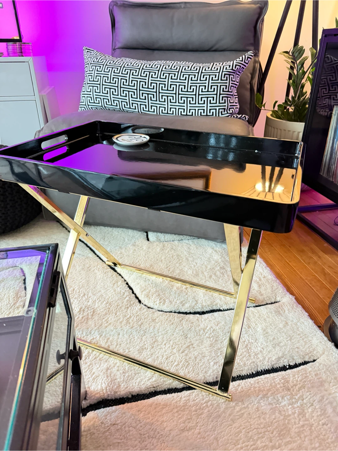 Pair of Park Avenue Gold/Black Accent Tray Tables - photo 5