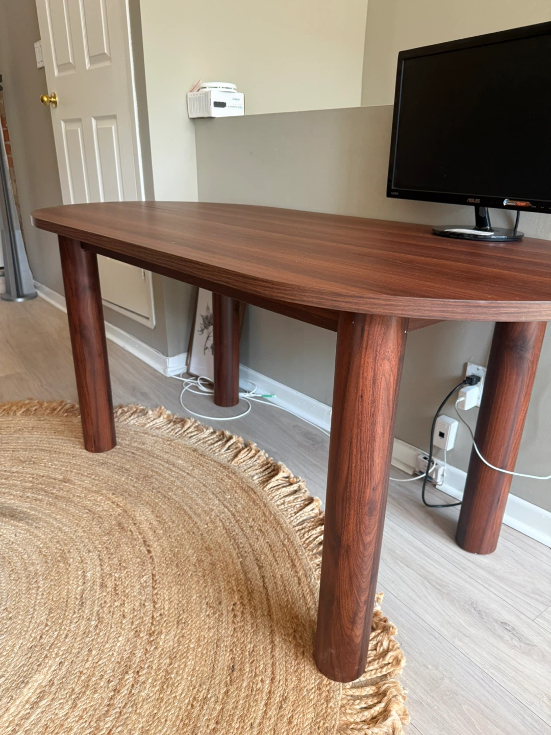 Wood Finish Oval Desk or Table