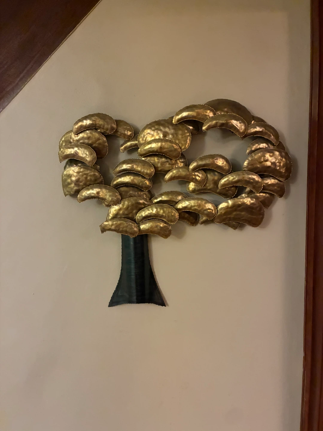 Vintage 1984 wall Art Sculpture MCM Brutalist Metal Signed - photo 2