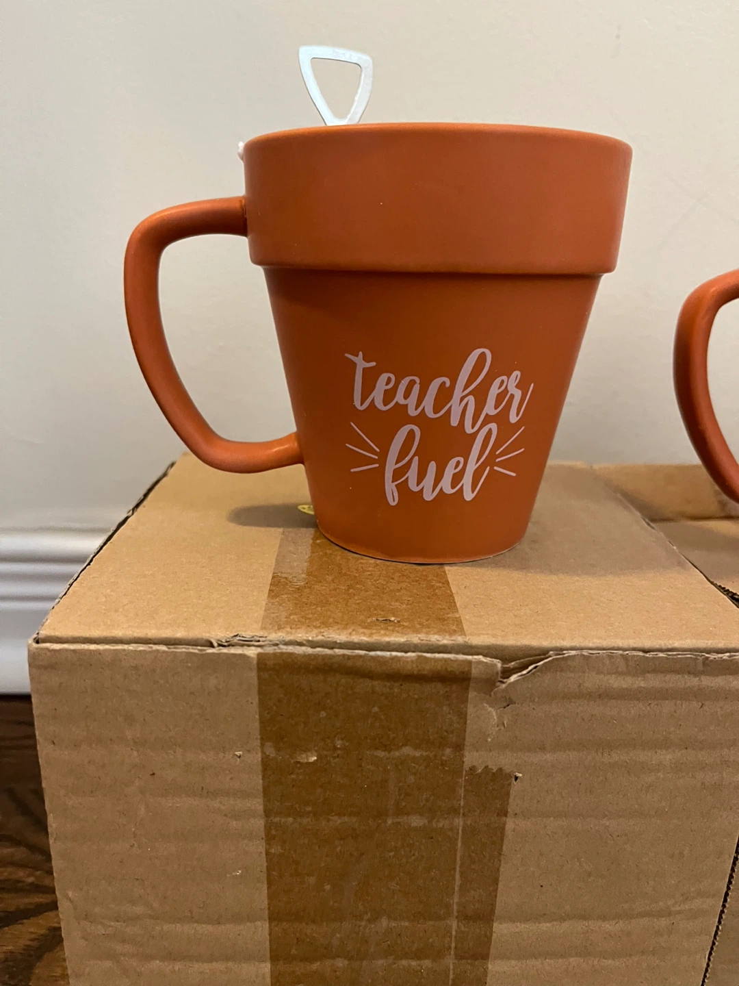 Teacher Themed "Flower Pot" Mugs with Spoons - Set of 4 - photo 2