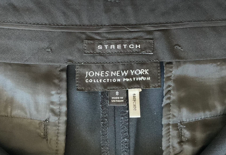Jones New York Collection Platinum Black Stretch Pants Size 8 - photo 2