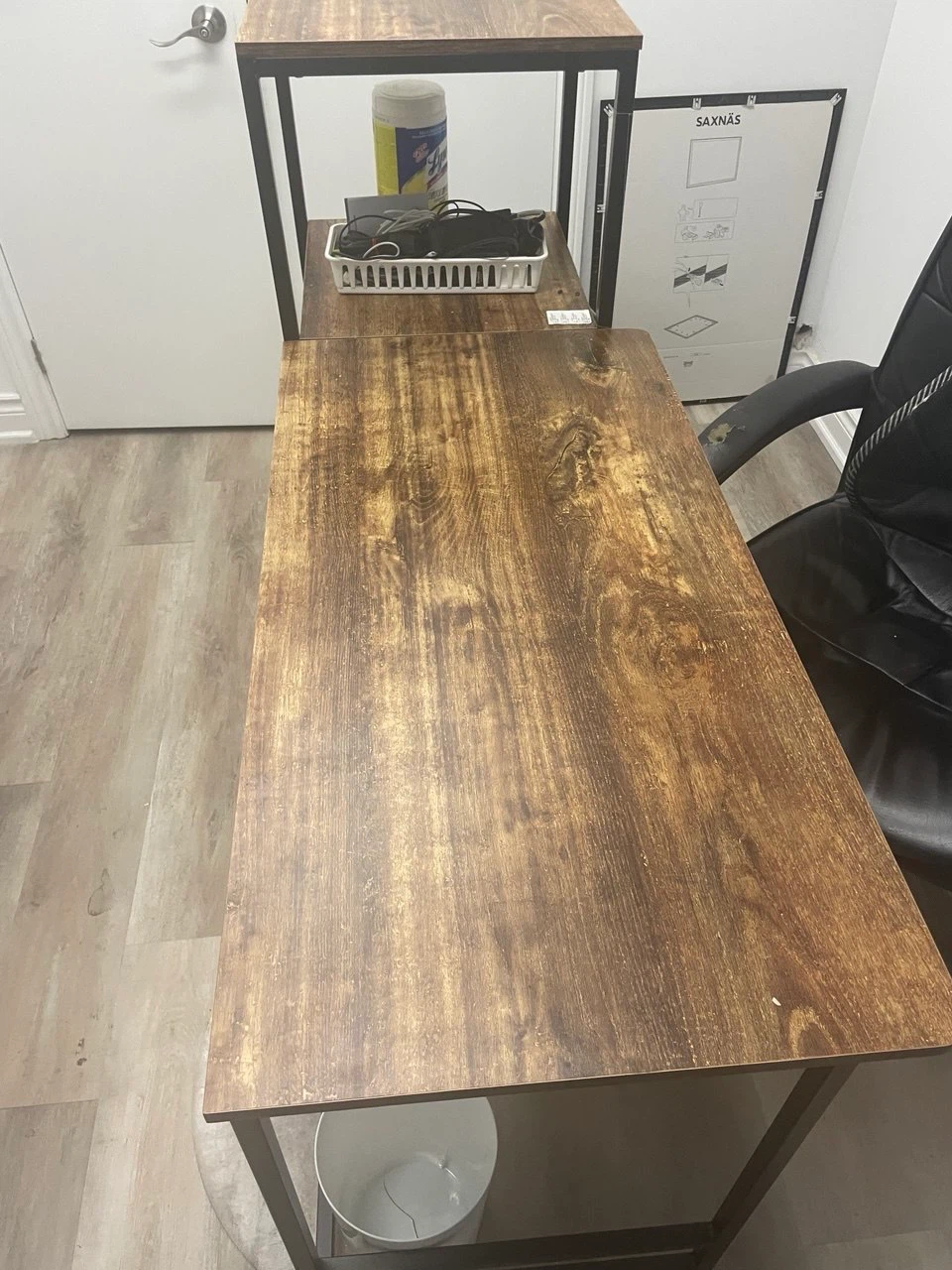 Wood and Metal Desk with Shelving - photo 2