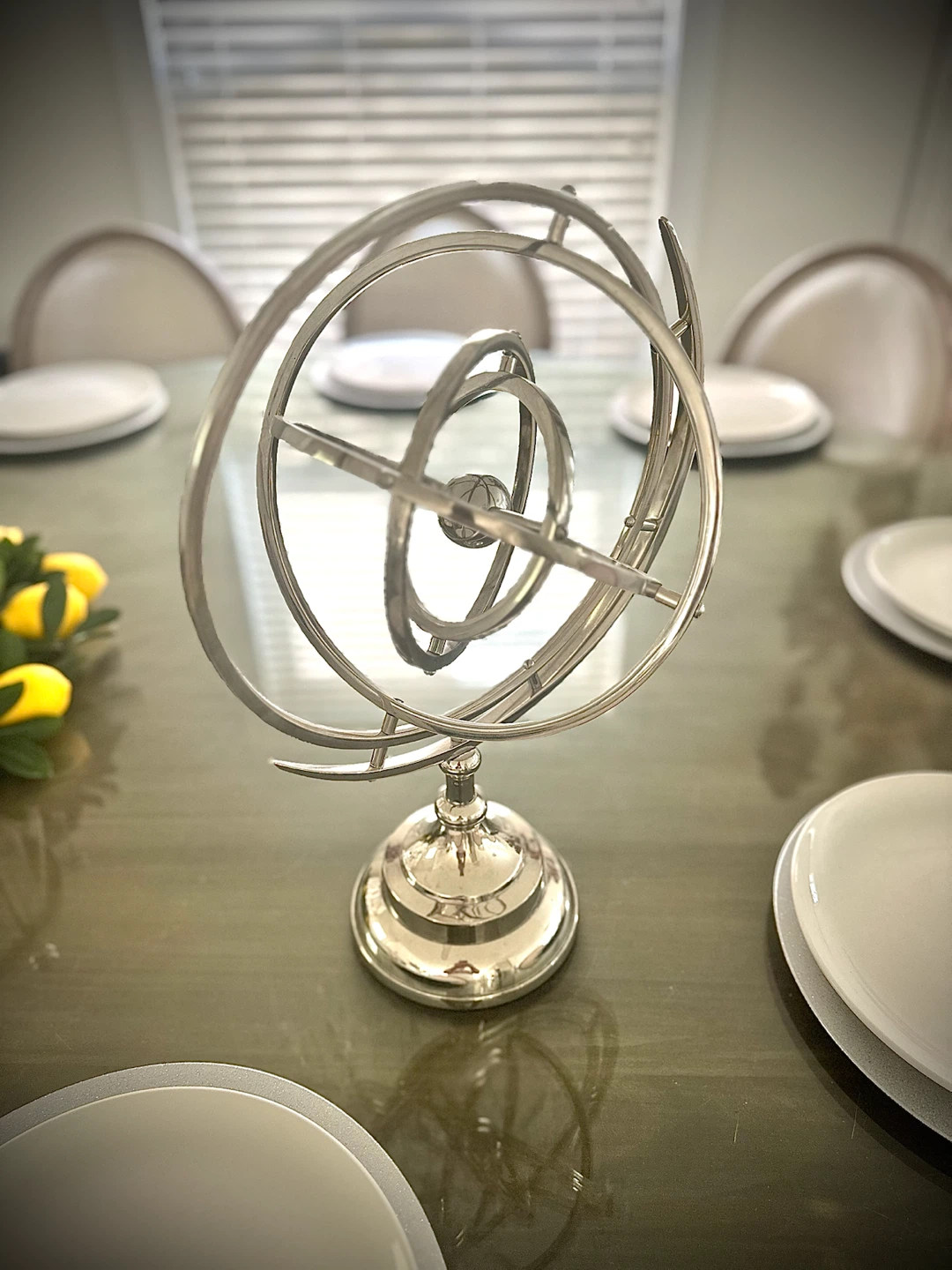 Chrome Silver Armillary sphere decor - photo 2