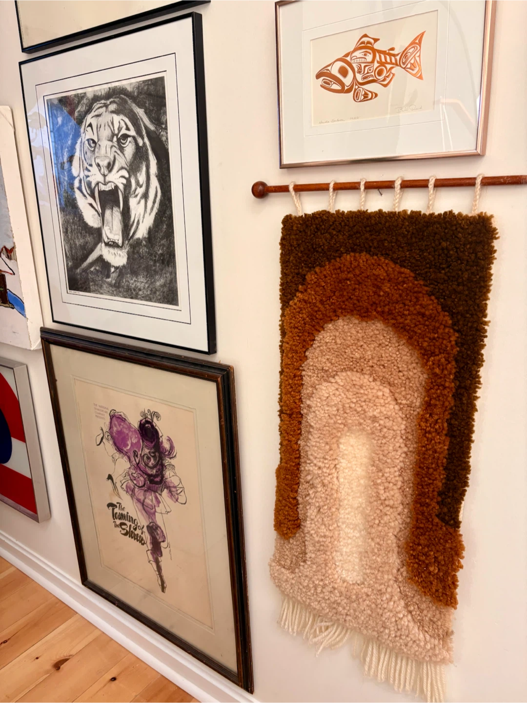 1960s MCM Textured Wall Hanging - Boho Style