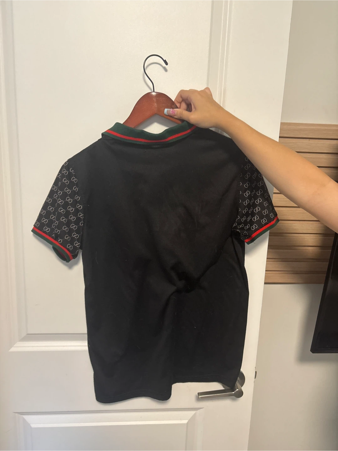 Black Gucci Polo Shirt with Bee Emblem - photo 2