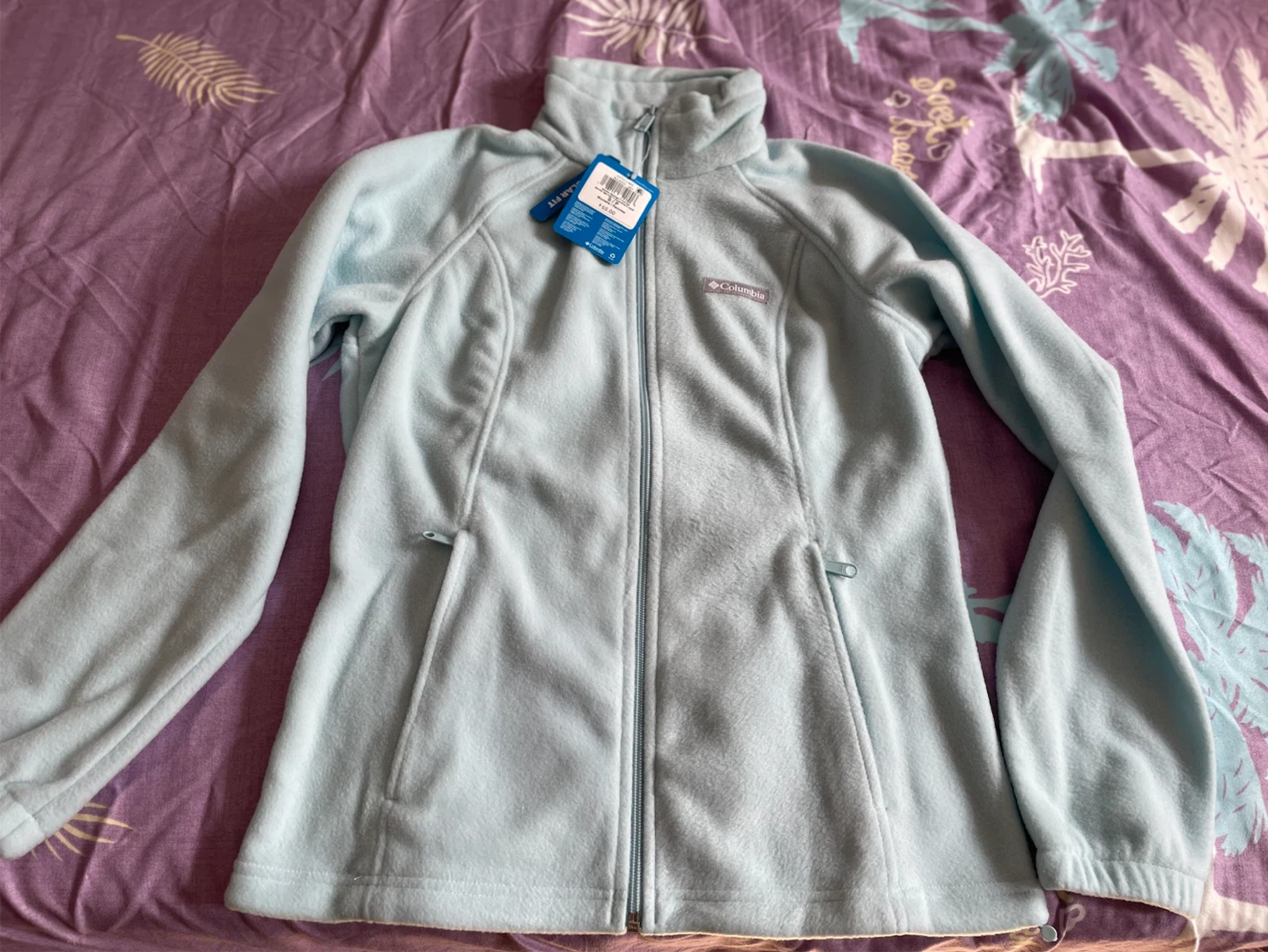 Columbia Fleece Jacket Light Blue SMALL