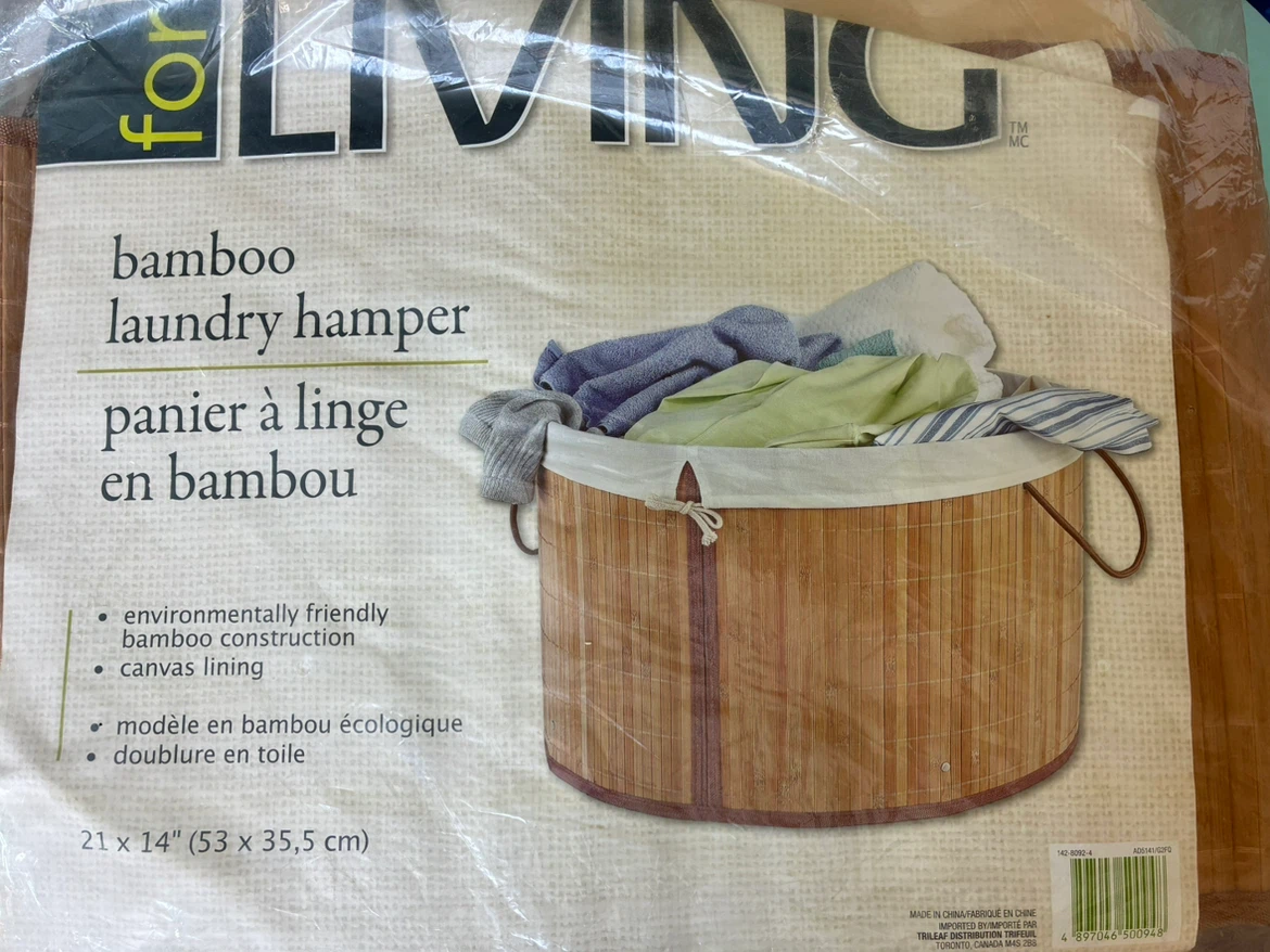 For Living Bamboo Laundry Hamper