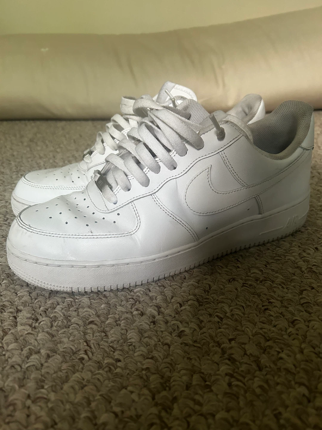 Nike Air Force 1 White Leather Sneakers Mens
