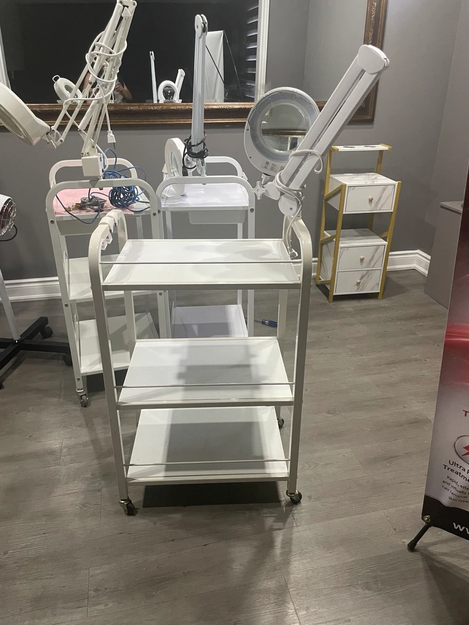 White 3-Tier Salon Trolley Cart