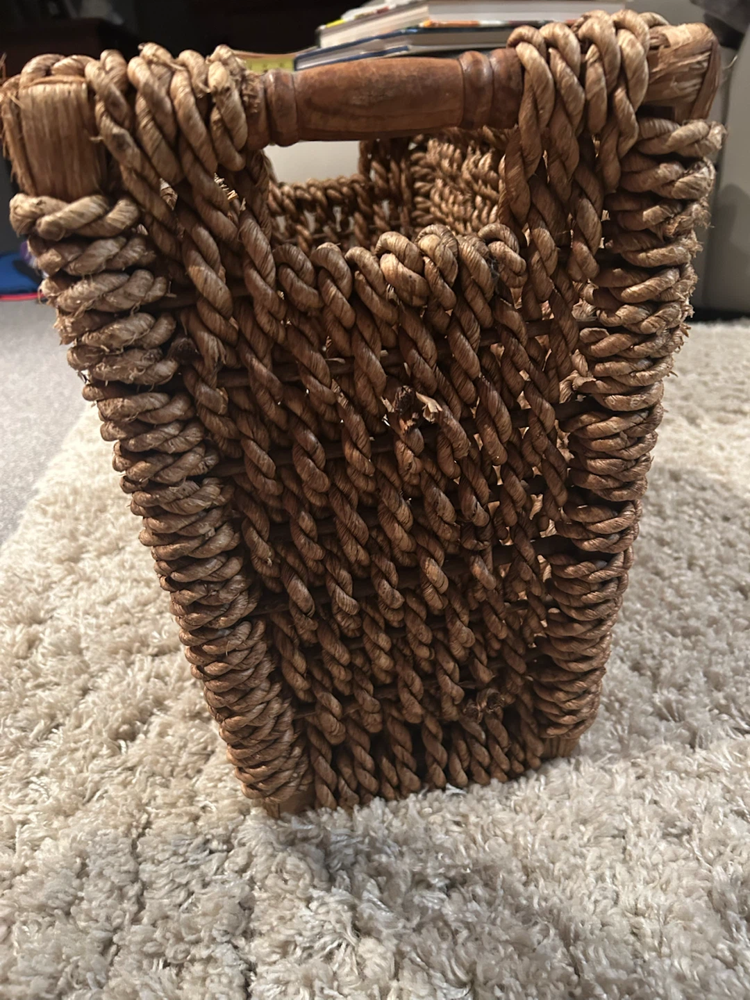 Woven Storage Basket with Wooden Handles - photo 3