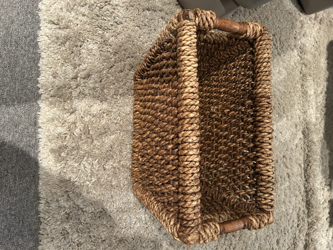 Woven Storage Basket with Wooden Handles - photo 4