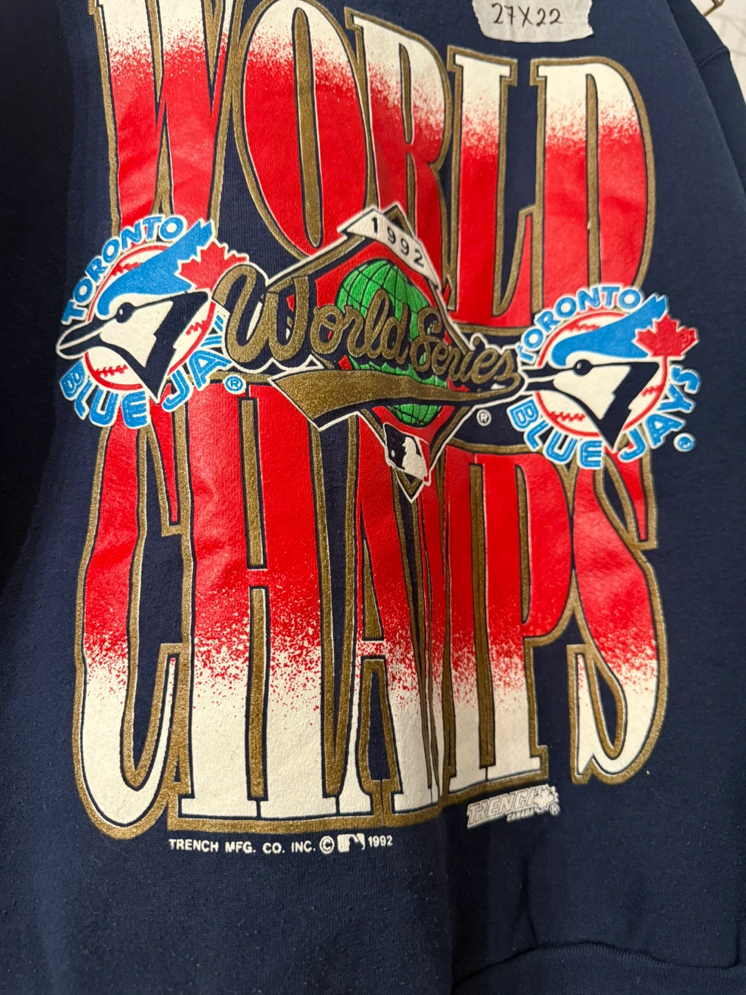 Toronto Blue Jays 1992 World Series Champions Sweatshirt L/G - photo 2