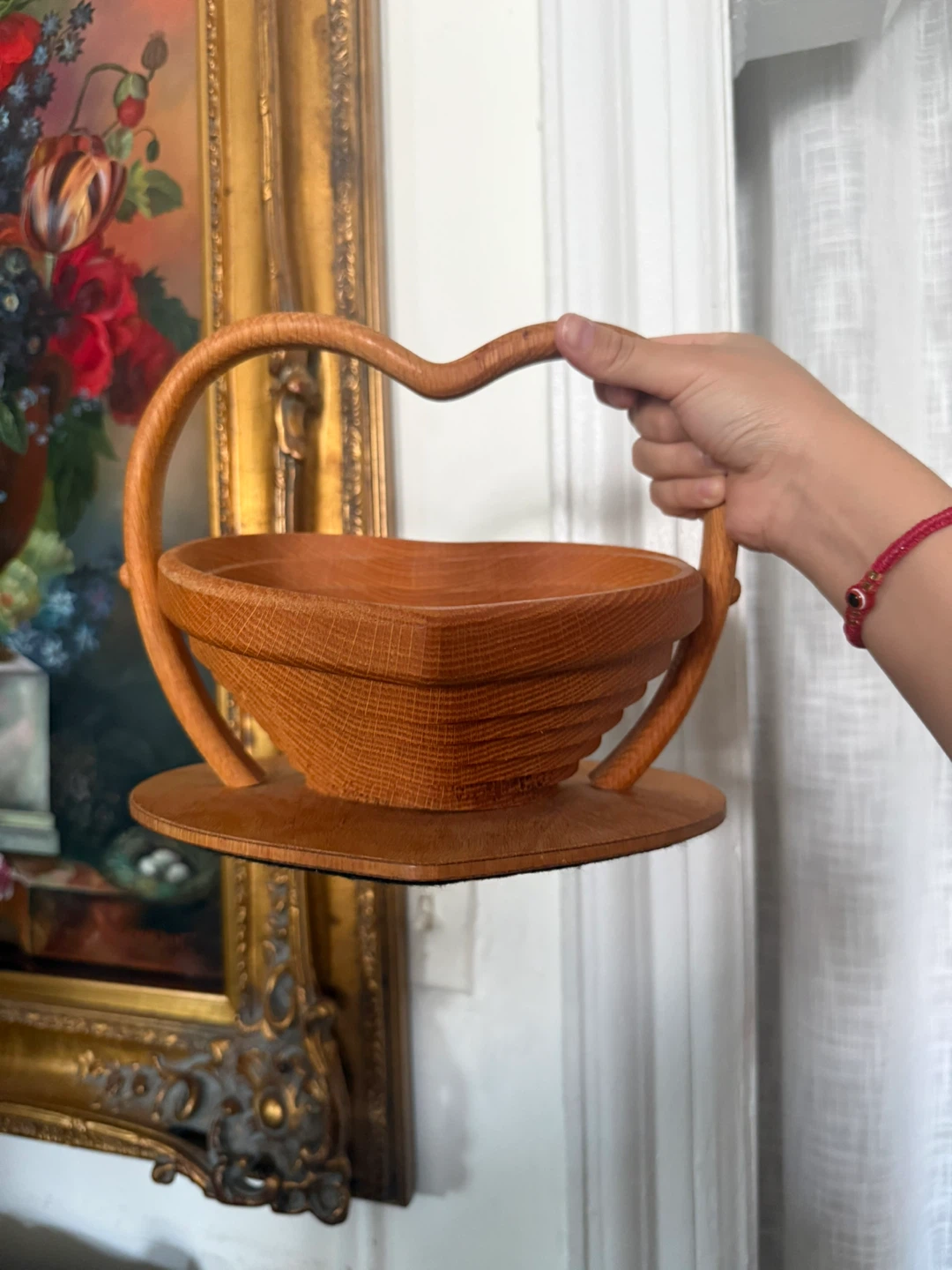 Wooden Heart Shaped Collapsible Basket - photo 3