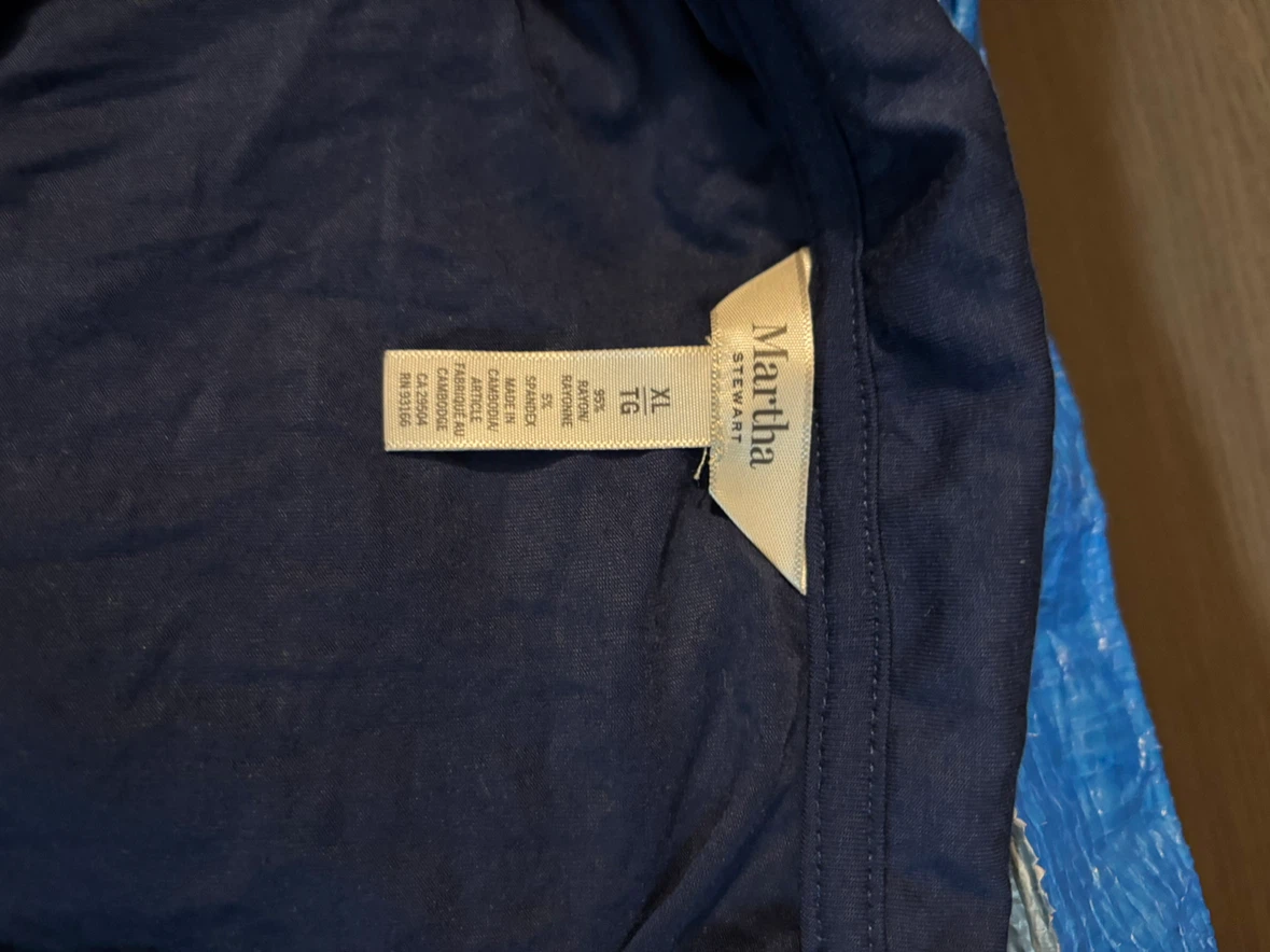 NWOT ladies Martha Stewart Navy Pajama Top XL - photo 2