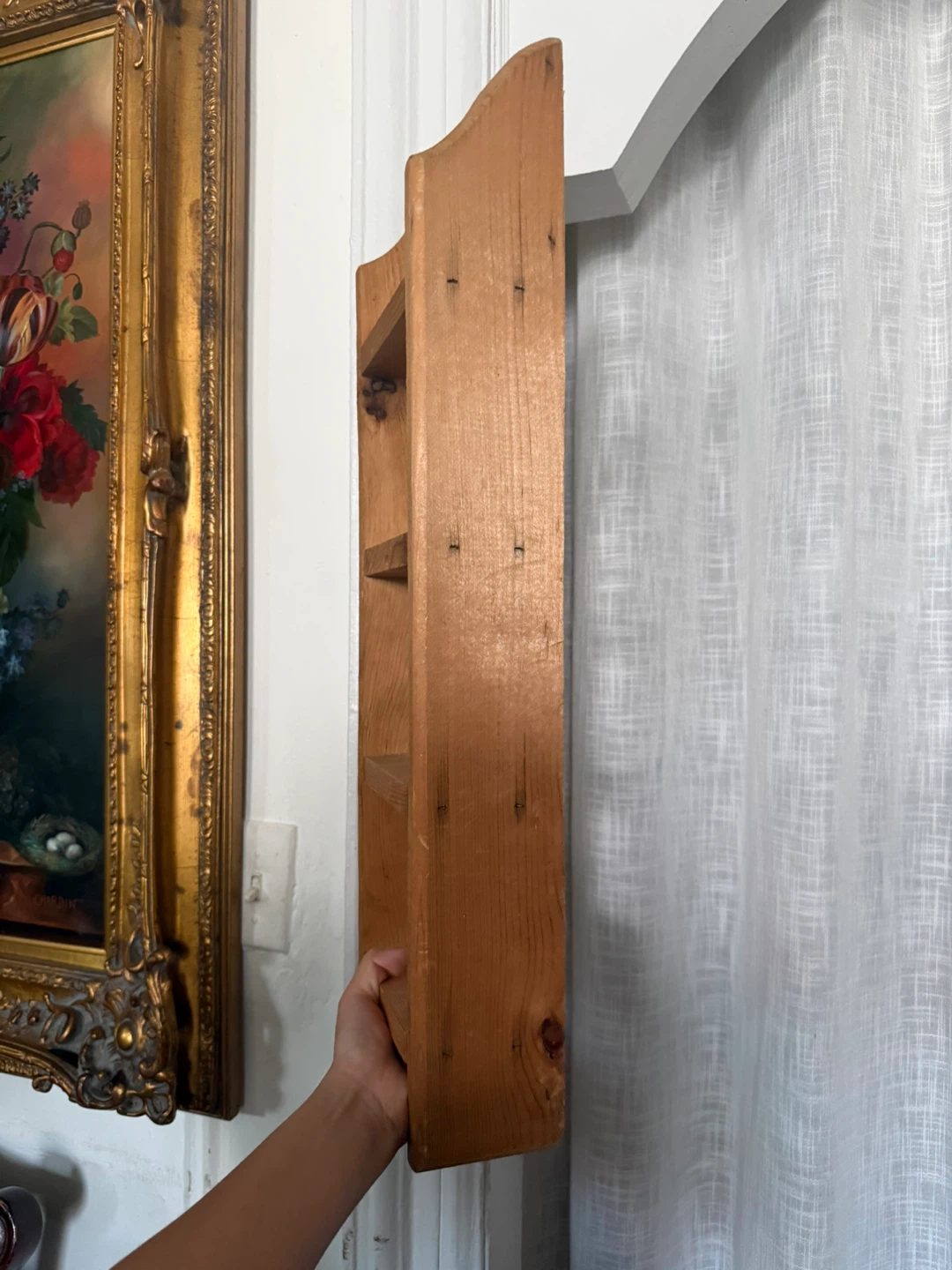Wooden Shelf with Heart Cutout - photo 3