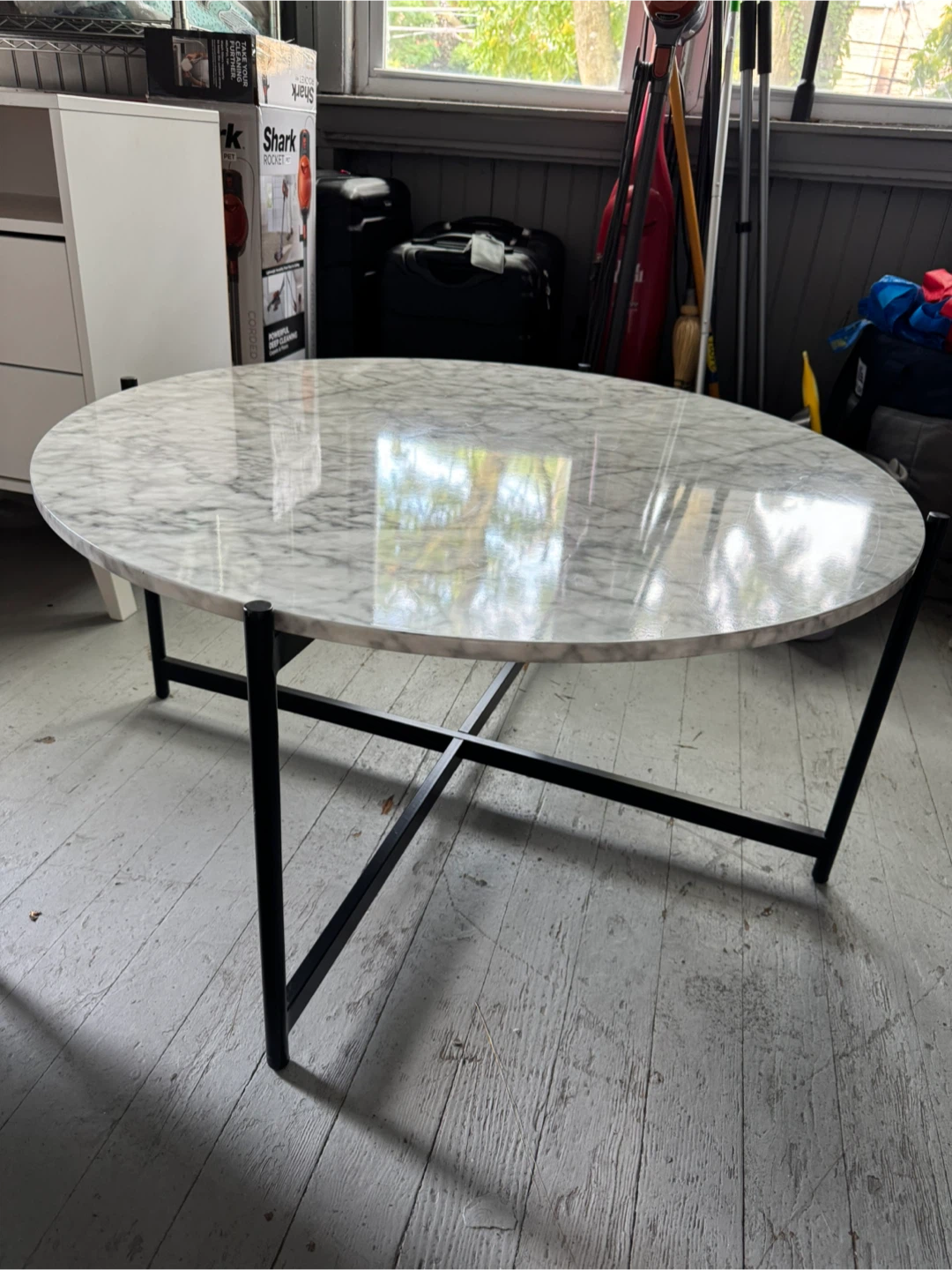 Nathan James Round Marble-Look Coffee Table - photo 3