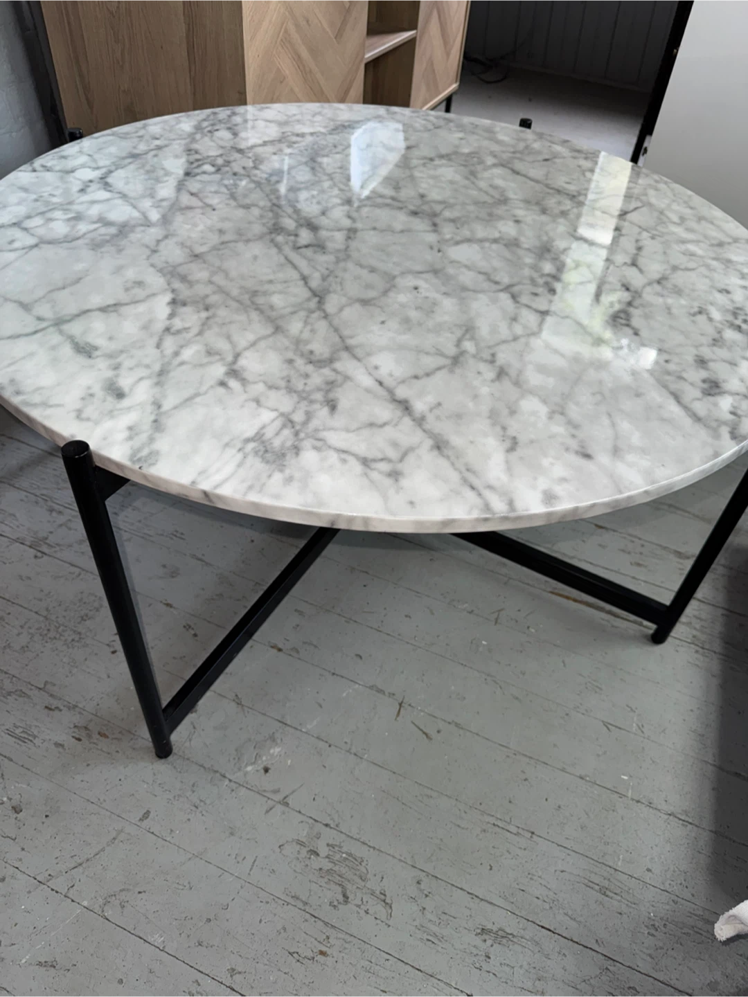 Nathan James Round Marble-Look Coffee Table - photo 5