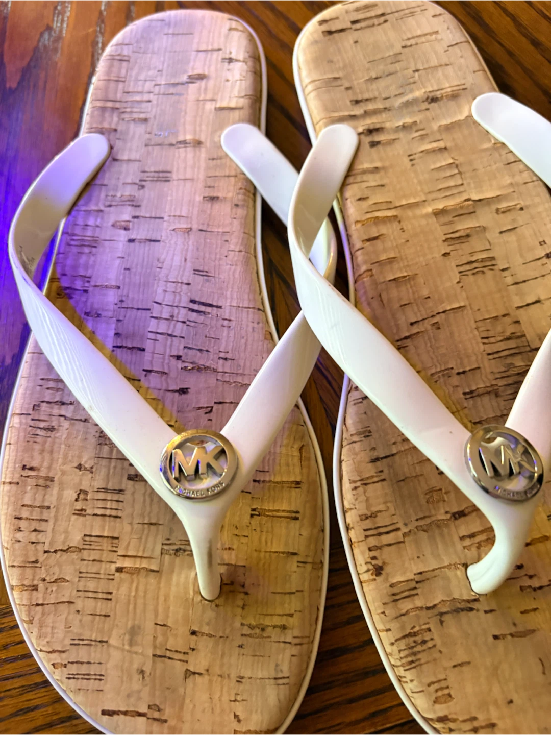 Michael Kors Flip Flops Cork White