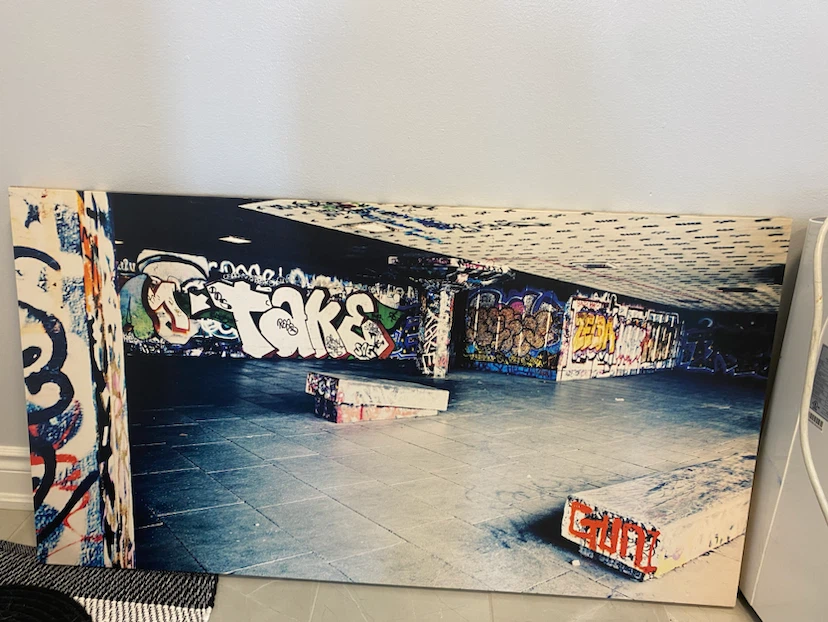 Large Canvas Wall Art - Graffiti Skatepark Scene