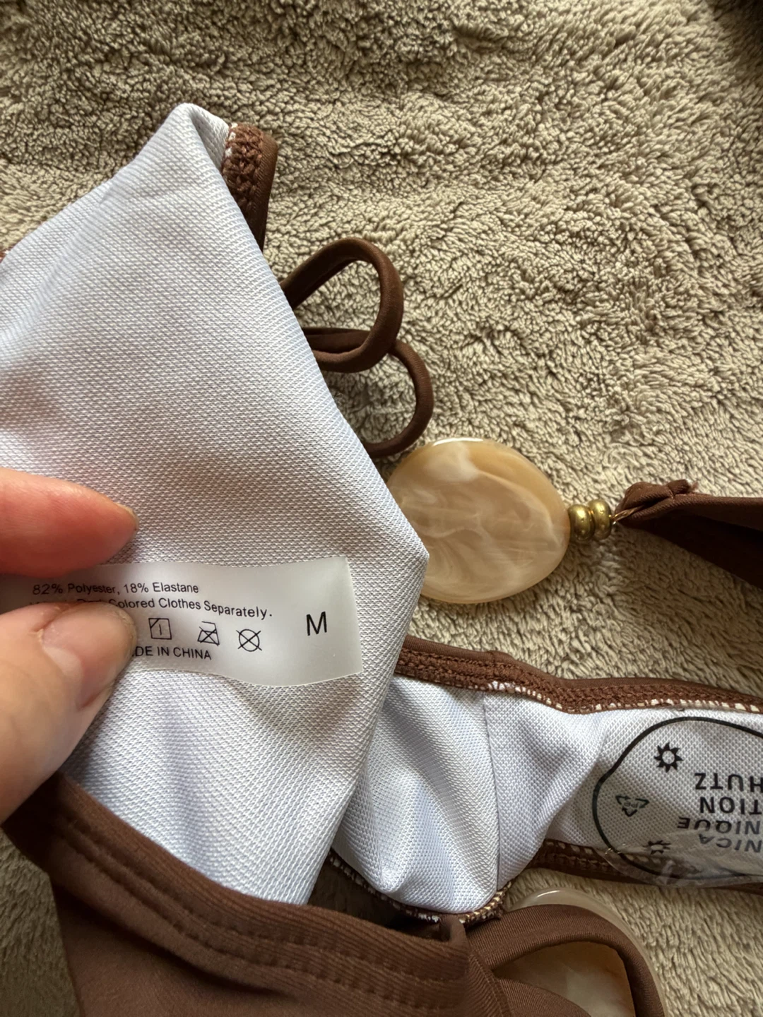 Brown Beaded Bikini Set - Size M - photo 2