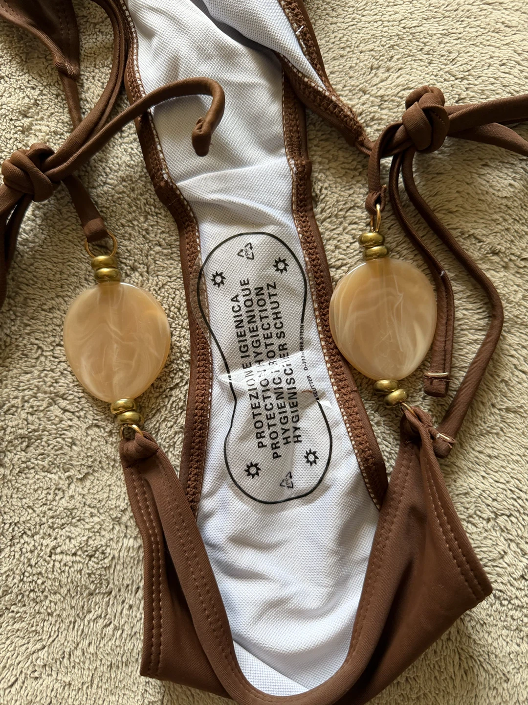 Brown Beaded Bikini Set - Size M - photo 3
